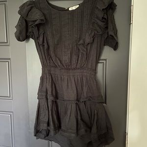 LoveShackFancy Natasha mini dress - black, large